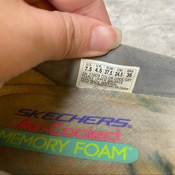 Skechers grey slip on air cooled memory foam shoes 7.5 - Picture 5 of 7